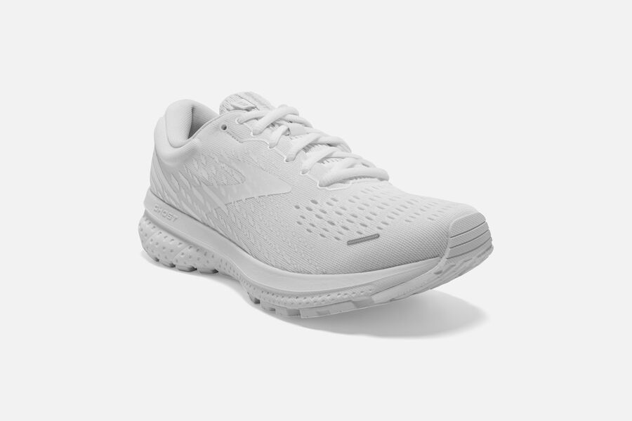 Ghost 13 Road Brooks Running Shoes NZ Mens - White - NCBAYO-912